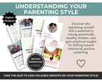 Digital product for understanding parenting style with 22 pages, instant download, and quiz option.